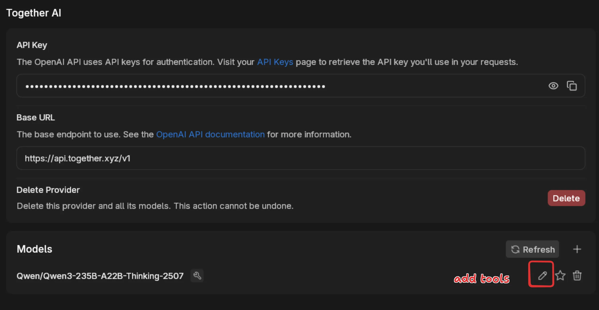 Model configuration icon