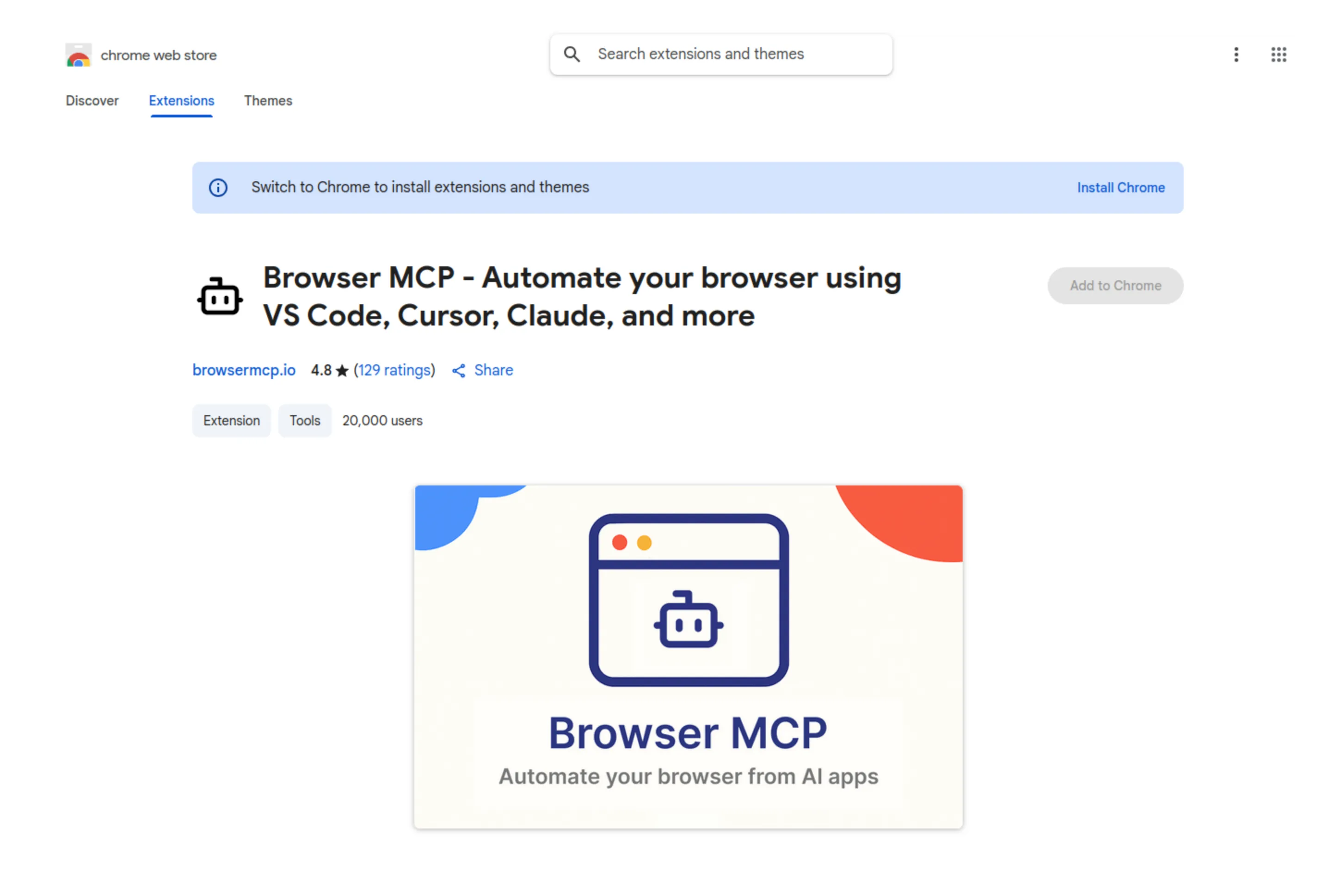 Browser MCP extension